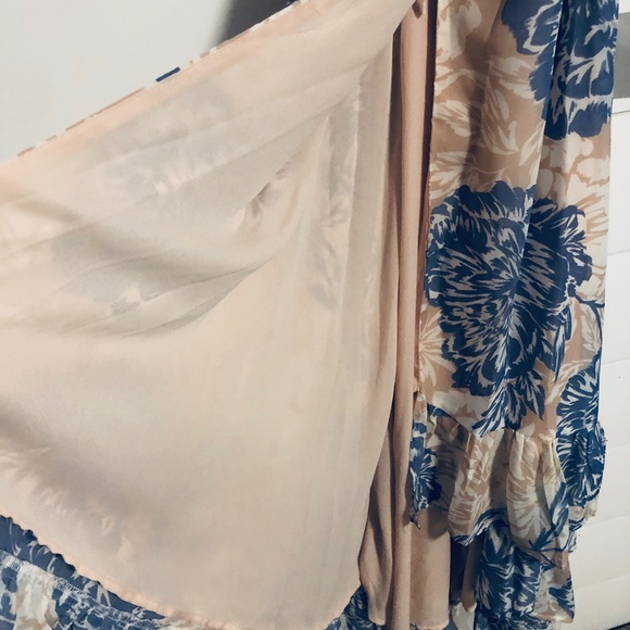 NWT Lulu's Desert Trip Peach Blue Wrap Dress - Picture 7 of 8